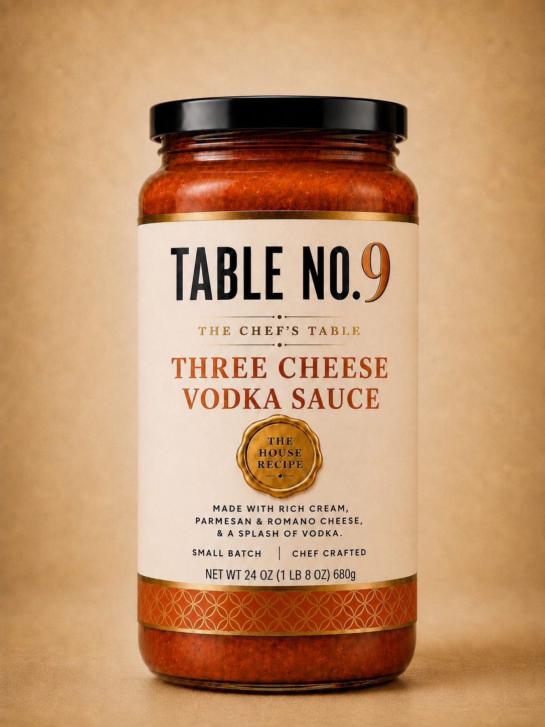 Table No.9 Three Cheese Vodka Sauce, 24 oz (1 lb 8 oz) 680g